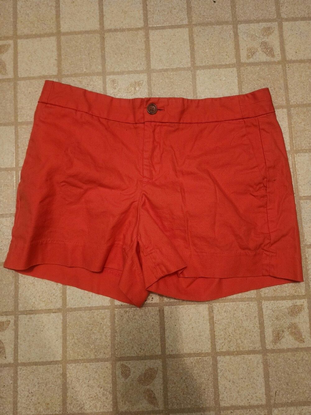 Banana Republic Women Size 2 Red Hampton Fit Shorts Chino Mid Rise Summer